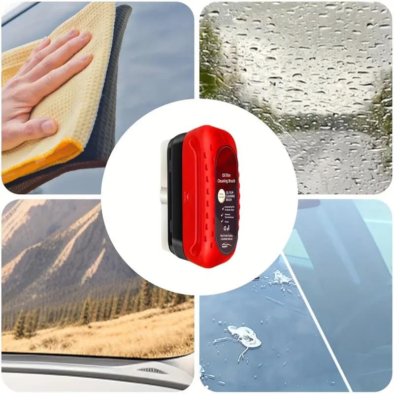 Car Window Oil Film Remover, Automotive Oil Film Cleaning Brush.