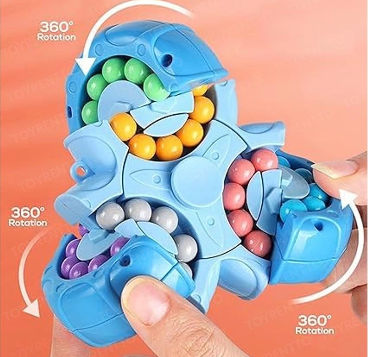 Magic Bean Rotating Cube, Creative Finger Cube Puzzle Toy, Handheld Spinner Decompression Toy