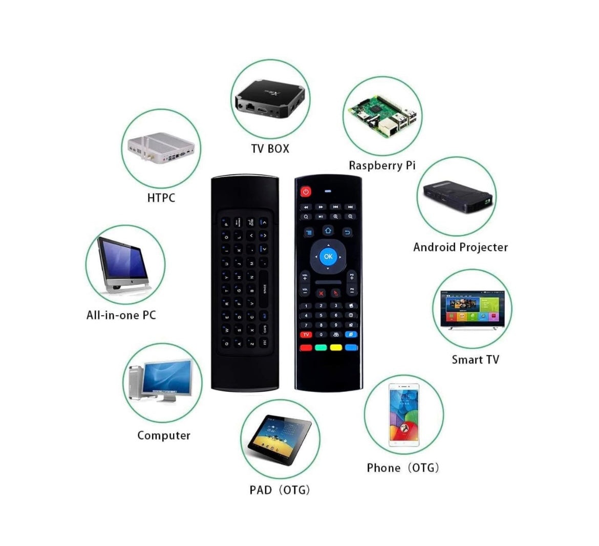 Air Fly Mouse Universal Remote with Keyboard & Intelligent IR Learning