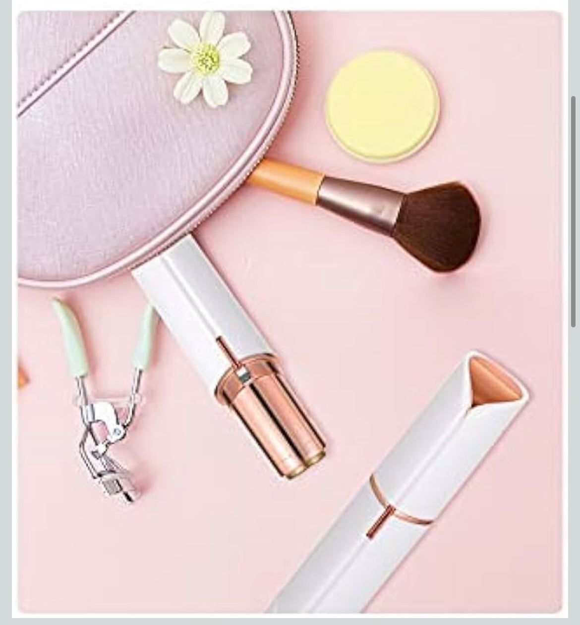 Hair Remover For Women Skincare Lipstick Shape Mini Epilator trimmer Machine for face, Upper Lip, Chin, Eyebrow, etc. with Battery (White)
