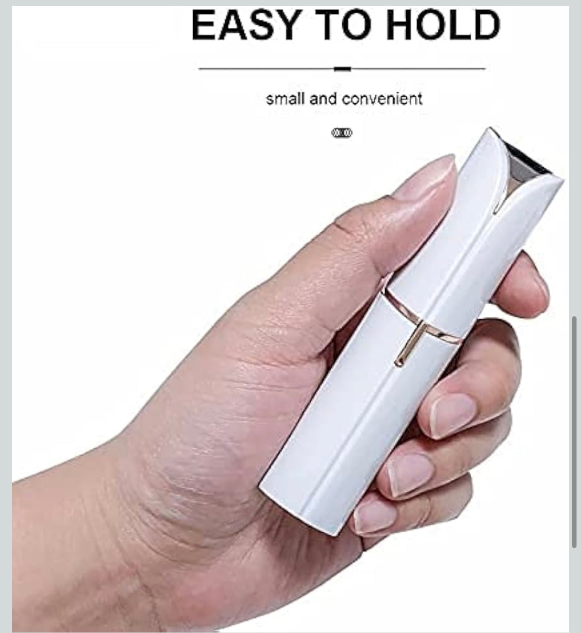 Hair Remover For Women Skincare Lipstick Shape Mini Epilator trimmer Machine for face, Upper Lip, Chin, Eyebrow, etc. with Battery (White)