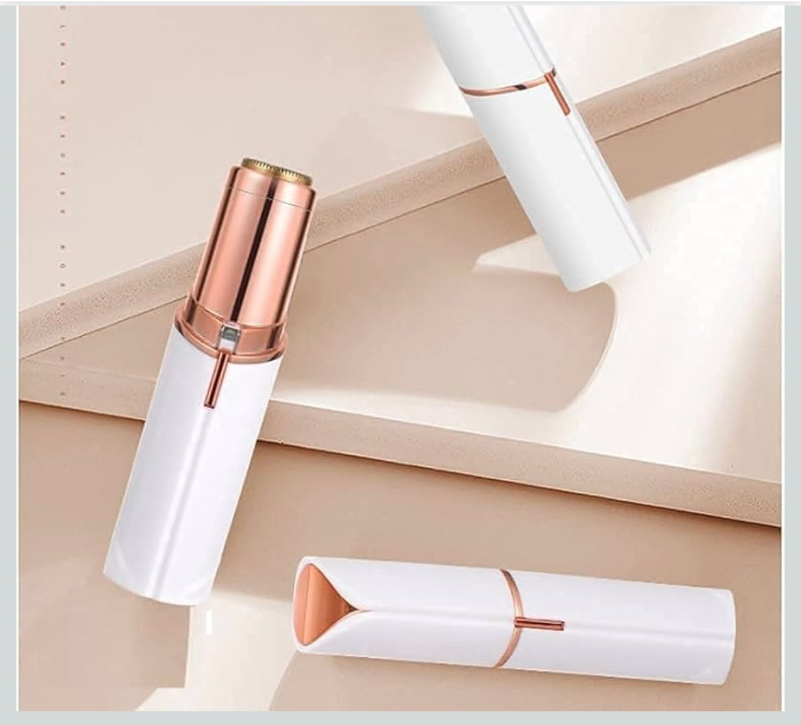 Hair Remover For Women Skincare Lipstick Shape Mini Epilator trimmer Machine for face, Upper Lip, Chin, Eyebrow, etc. with Battery (White)