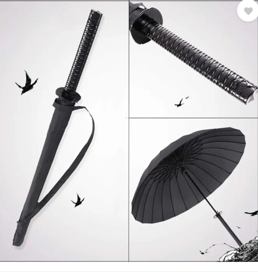 SWORD STYLE UMBRELLA Sword-Design Automatic Large Coverag Umbrella (Black)