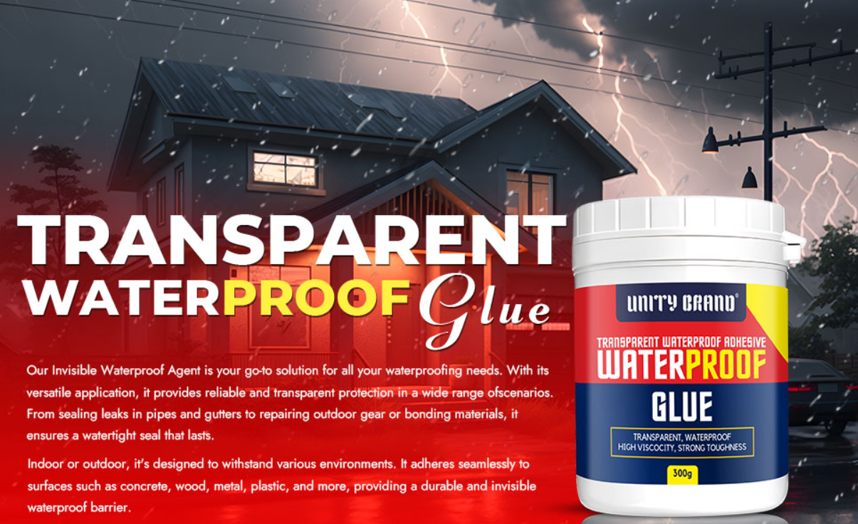 Crack Seal Glue 300gm with Brush Transparent Waterproof Resin Epoxy for Roof Leakage Crack Seal Agent Roof Water Leakage Solution Water Proof Glue for Waterproofing (300 GM / 1 PACK)