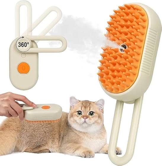 USB Rechargeable Soft Rubber Cat Bathing Massaging Brush Electronic Comb for Dog & Cat
