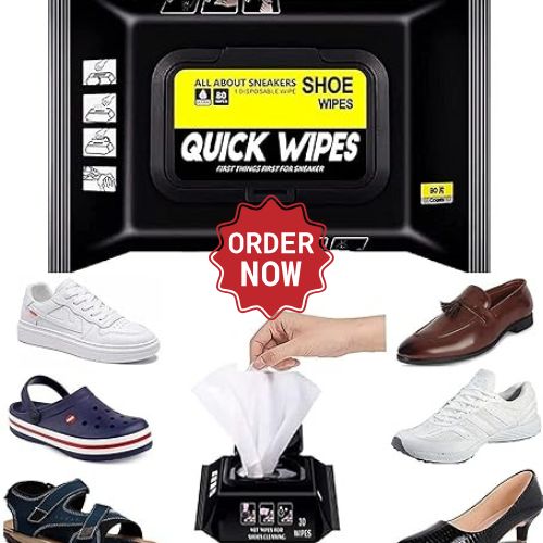 Natural Sneaker & Shoe Cleaner Wipes - 1 Packs of 80 - Portable Sneakers Cleaner Shoe Wipes Quickly Remove Dirt & Stains