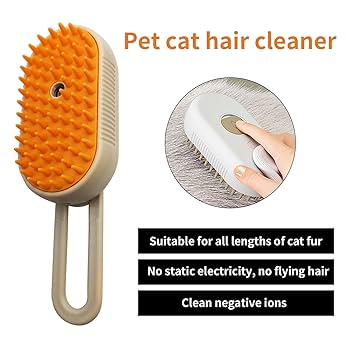 USB Rechargeable Soft Rubber Cat Bathing Massaging Brush Electronic Comb for Dog & Cat