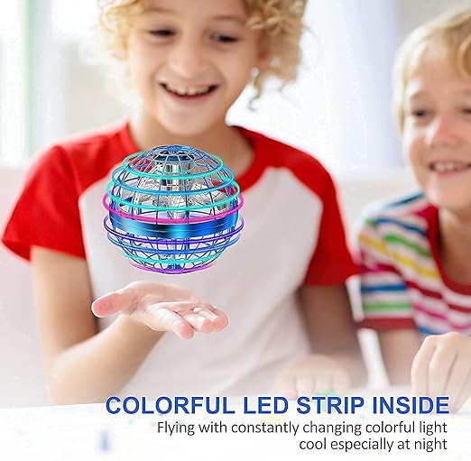 Flying Ball Toy, Flying Orb Ball Boomerang Mini Pro Spinner Toys For Boys Girls Kids Adult Indoor Outdoor, Usb Rechargeable Built-In Rgb Lights 360°Rotating(Multi Color)