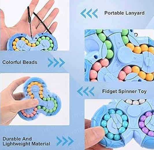 Magic Bean Rotating Cube, Creative Finger Cube Puzzle Toy, Handheld Spinner Decompression Toy