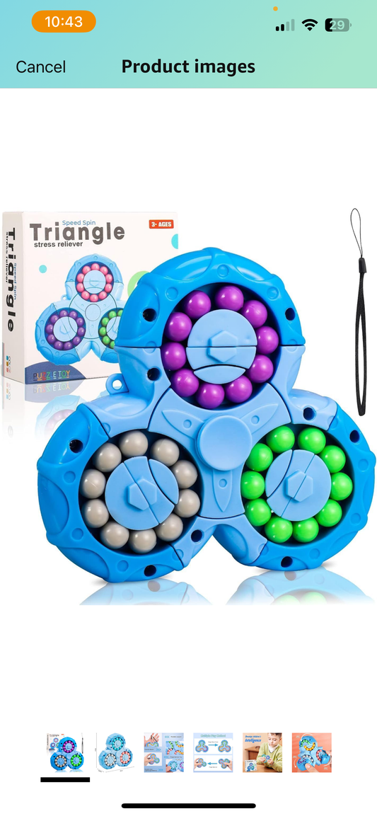 Magic Bean Rotating Cube, Creative Finger Cube Puzzle Toy, Handheld Spinner Decompression Toy