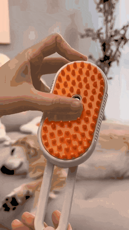 USB Rechargeable Soft Rubber Cat Bathing Massaging Brush Electronic Comb for Dog & Cat